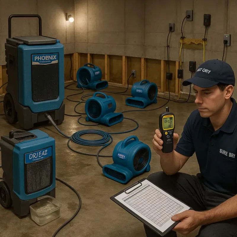 Structural Drying and Dehumidification process in Evanston, WY